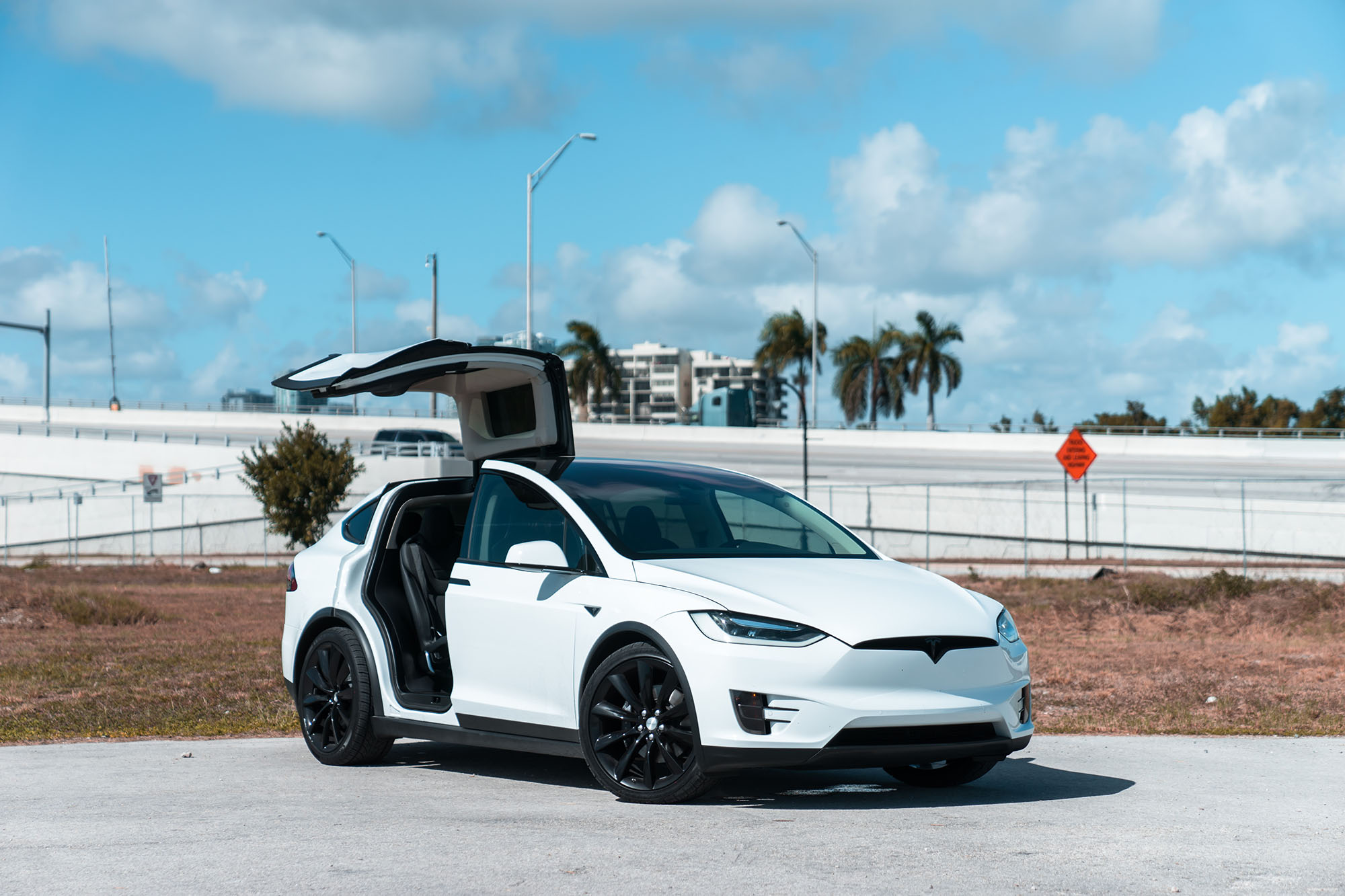 2017 Tesla Model X White MVP Miami Exotic Rentals